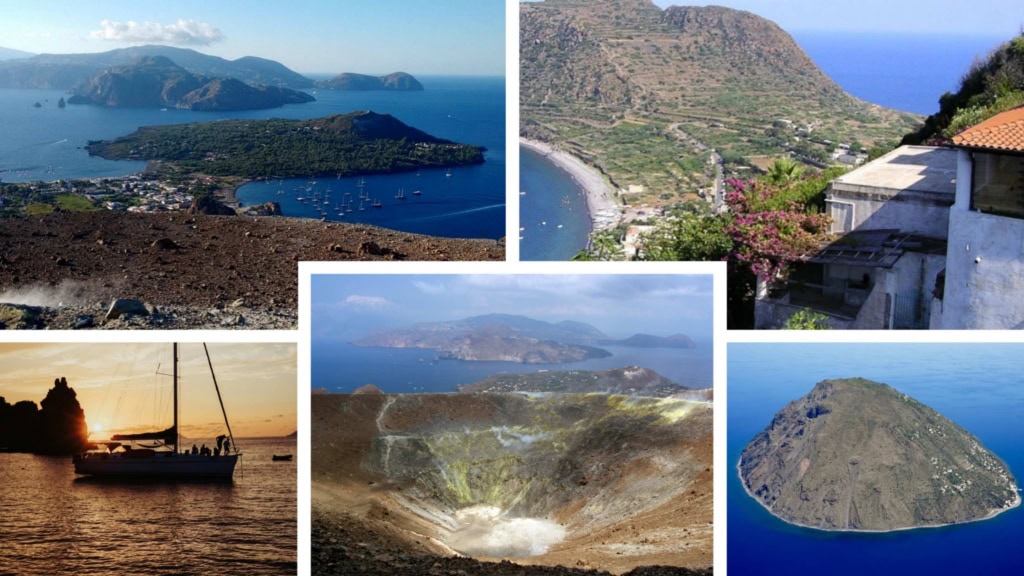 Vue panoramique de la côte sicilienne avec mer bleue et montagnes.